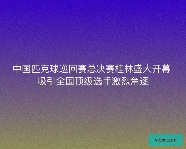 中国匹克球巡回赛总决赛桂林盛大开幕 吸引全国顶级选手激烈角逐
